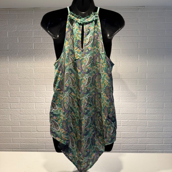 Maurices Green Paisley Print Sleeveless Halter Top Womens Small - Picture 2 of 3